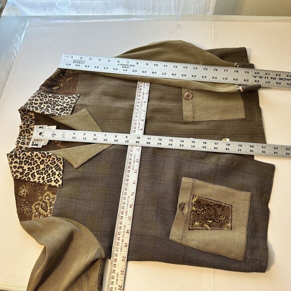 Faith By Celia Forrester Womens Brown Leopard Print  Jacket & Dress Set XS Vtg - Picture 6 of 13